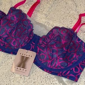 New with tags• Savage X fenty ribbon lace unlined balconette bra•36D